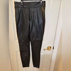 HUE Black Faux Leather Leggings